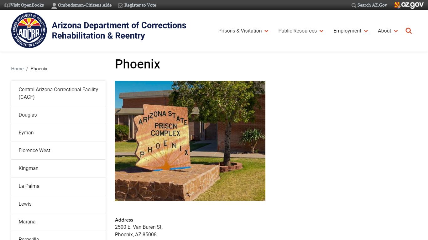 Phoenix | Arizona Department of Corrections, Rehabilitation & Reentry